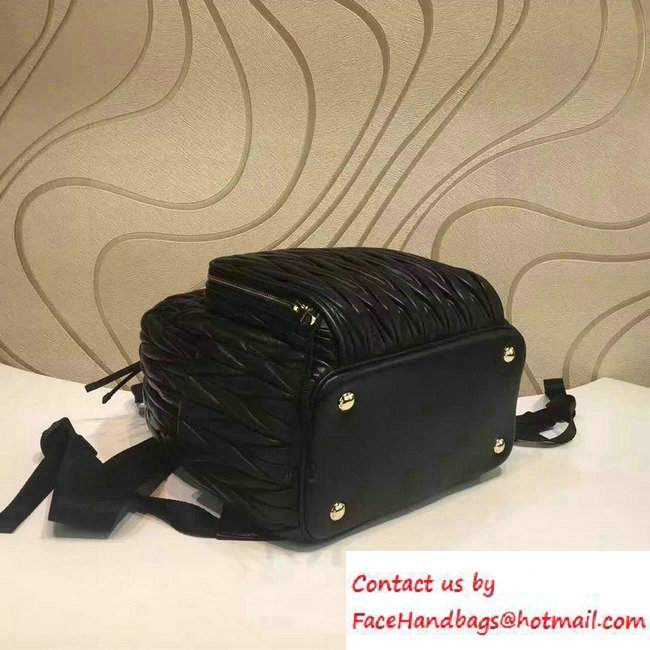 Miu Miu Matelasse Backpack Bag 5BZ005 Black 2016