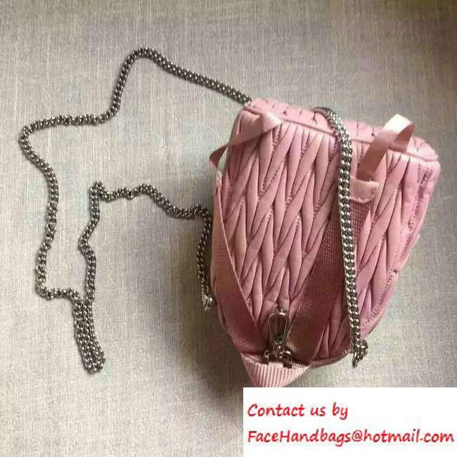 Miu Miu Matelasse Chain Backpack Mini Bag 5BH039 Pink 2016