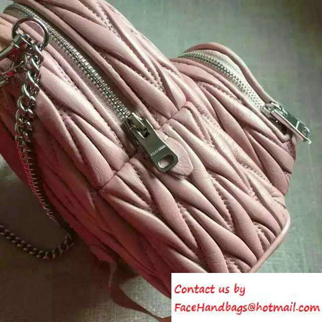 Miu Miu Matelasse Chain Backpack Mini Bag 5BH039 Pink 2016