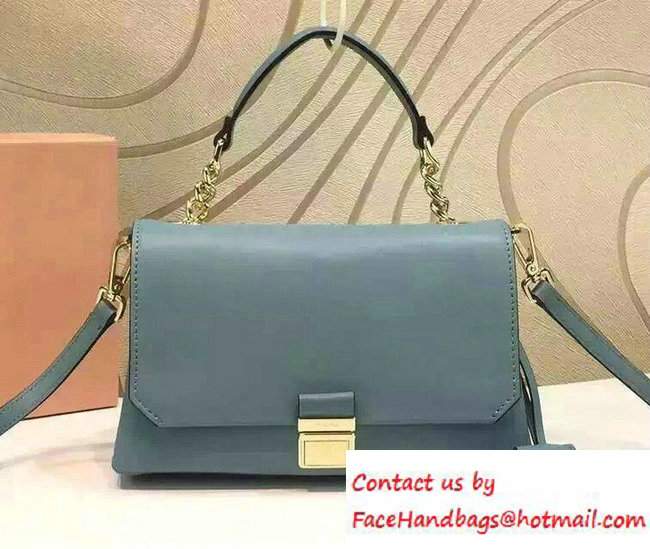 Miu Miu Top Handle Shoulder Bag 5BD017 Baby Blue 2016