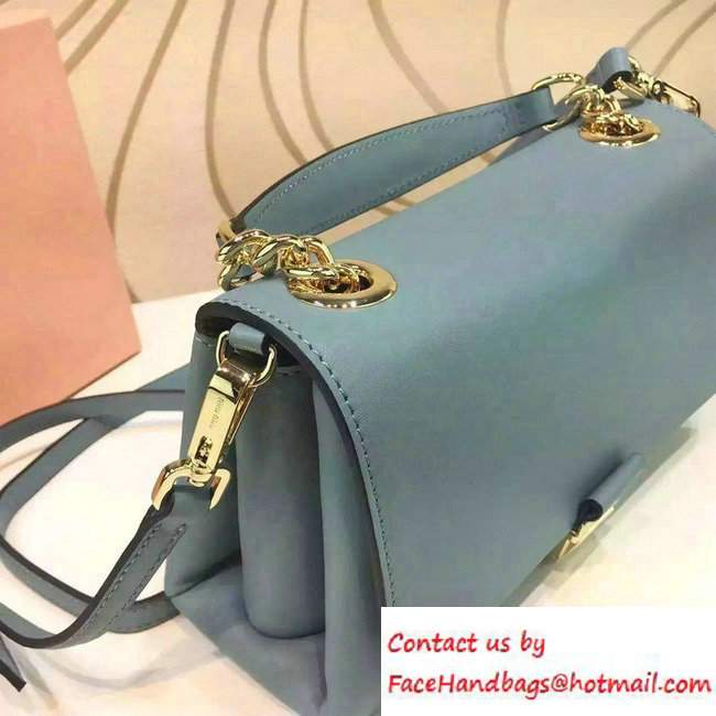 Miu Miu Top Handle Shoulder Bag 5BD017 Baby Blue 2016