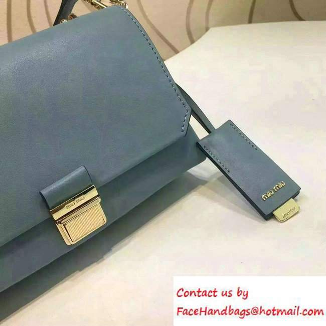 Miu Miu Top Handle Shoulder Bag 5BD017 Baby Blue 2016