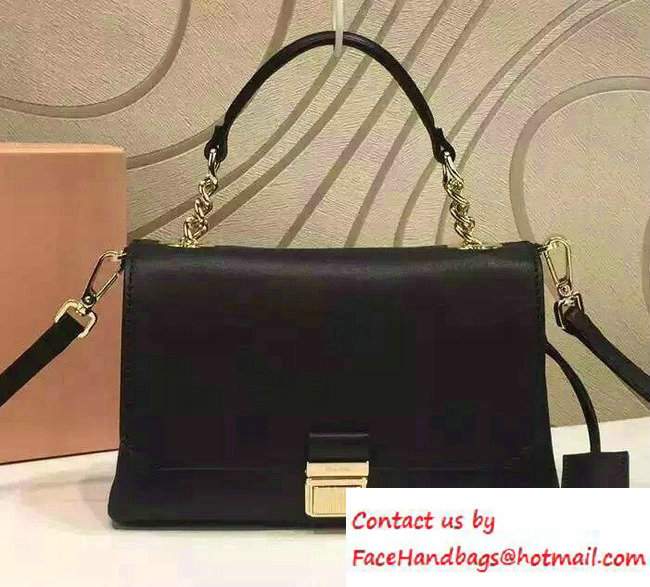 Miu Miu Top Handle Shoulder Bag 5BD017 Black 2016