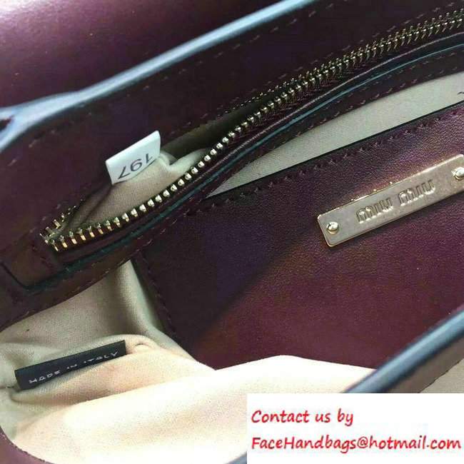 Miu Miu Top Handle Shoulder Bag 5BD017 Burgundy 2016