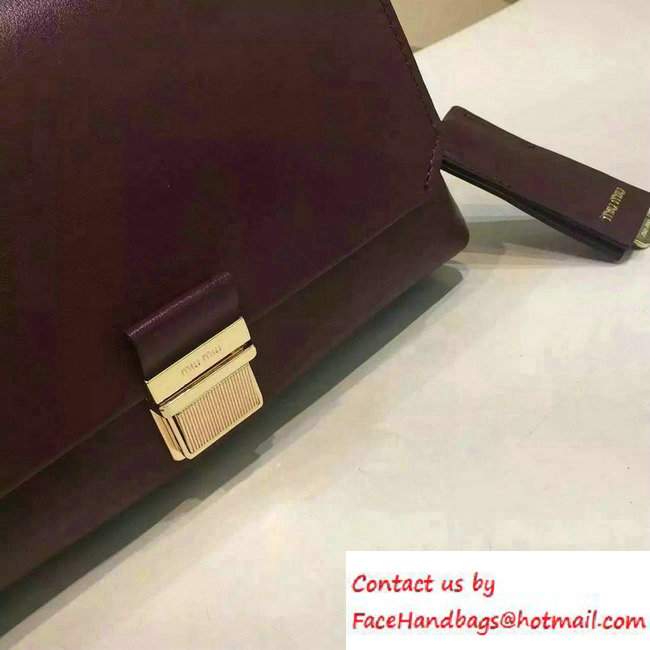 Miu Miu Top Handle Shoulder Bag 5BD017 Burgundy 2016