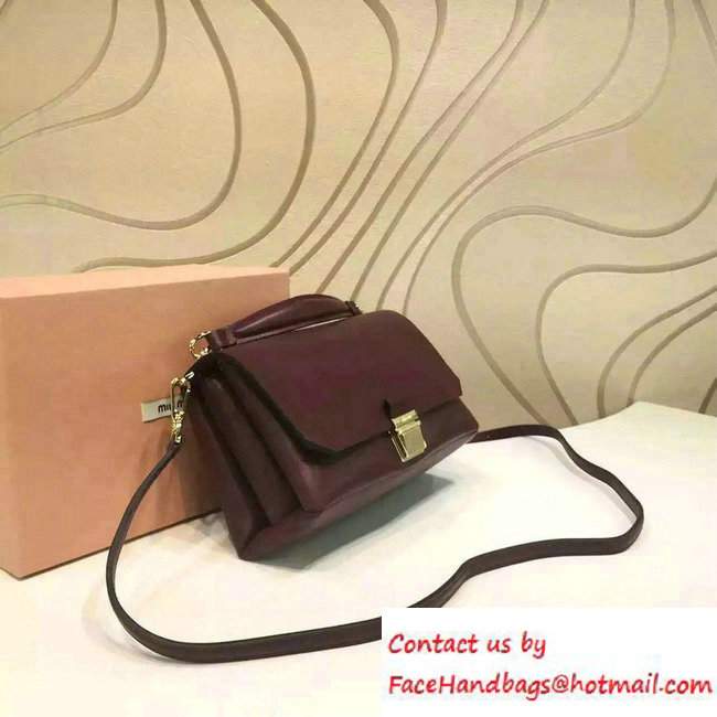 Miu Miu Top Handle Shoulder Bag 5BD017 Burgundy 2016