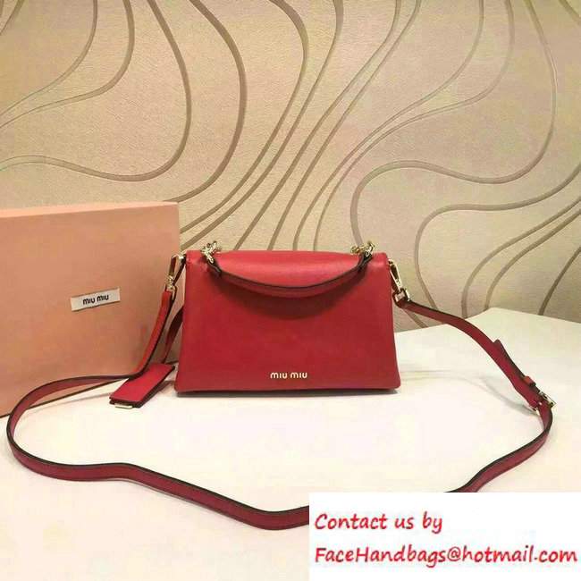 Miu Miu Top Handle Shoulder Bag 5BD017 Red 2016