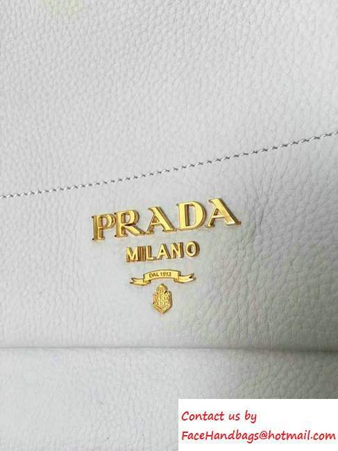 Prada Calf Leather Shoulder Bag 1BD052 White 2016