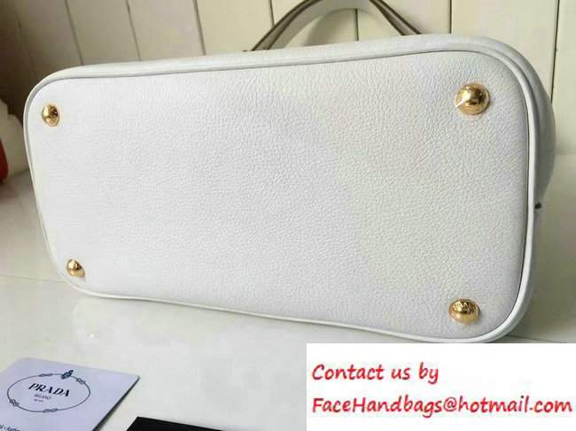 Prada Calf Leather Shoulder Bag 1BD052 White 2016