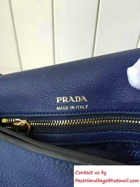 Prada Calf Leather Shoulder Bag 1BH031 Blue 2016