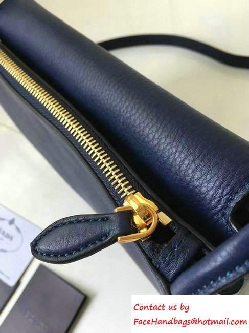 Prada Calf Leather Shoulder Bag 1BH031 Blue 2016