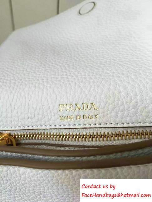 Prada Calf Leather Shoulder Bag 1BH031 White 2016