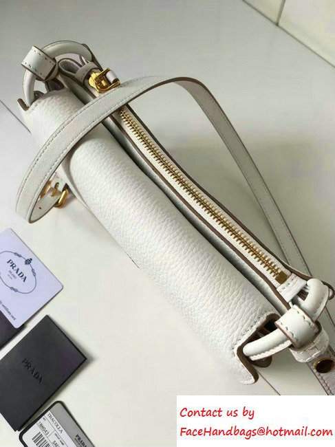 Prada Calf Leather Shoulder Bag 1BH031 White 2016