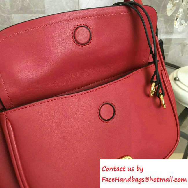 Prada Corsaire Calf Leather Shoulder Bag 1BD050 Red 2016