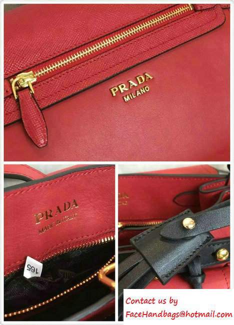 Prada Corsaire Calf Leather Shoulder Bag 1BD050 Red 2016