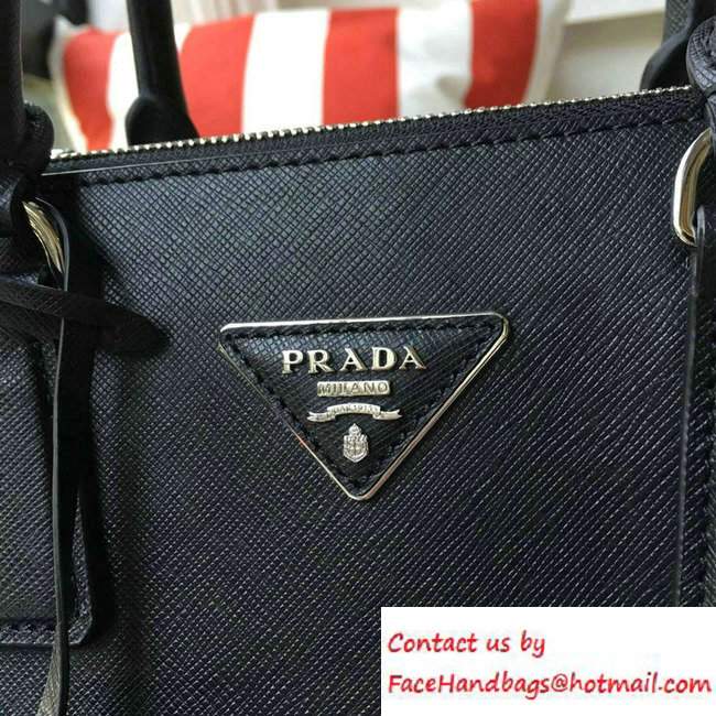 Prada Galleria Saffiano Leather Tote Bag 1BA863 Black 2016