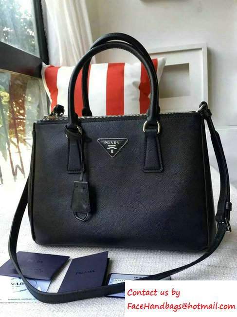 Prada Galleria Saffiano Leather Tote Bag 1BA863 Black 2016