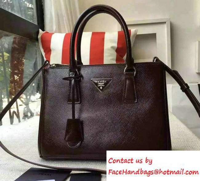 Prada Galleria Saffiano Leather Tote Bag 1BA863 Burgundy 2016