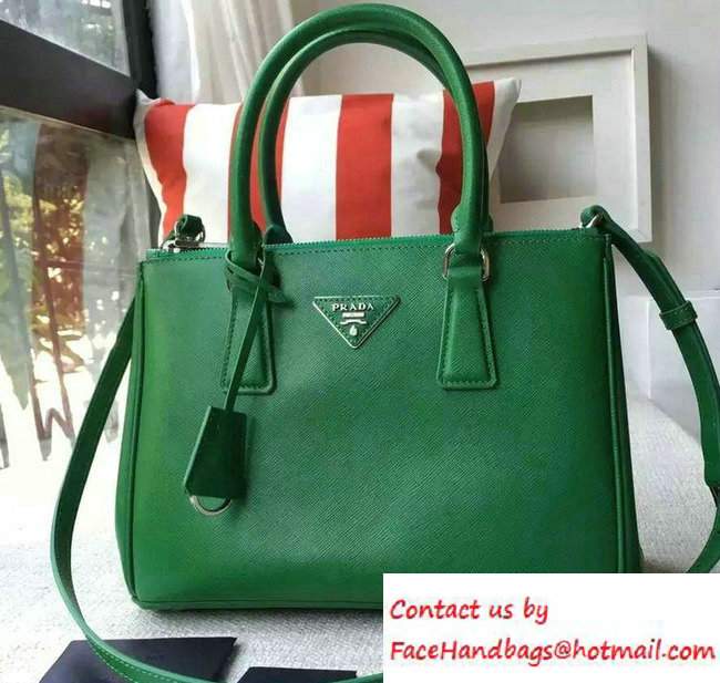 Prada Galleria Saffiano Leather Tote Bag 1BA863 Green 2016