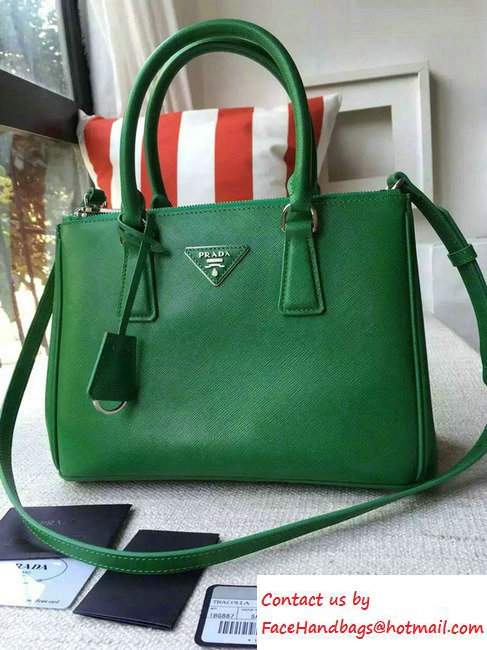 Prada Galleria Saffiano Leather Tote Bag 1BA863 Green 2016