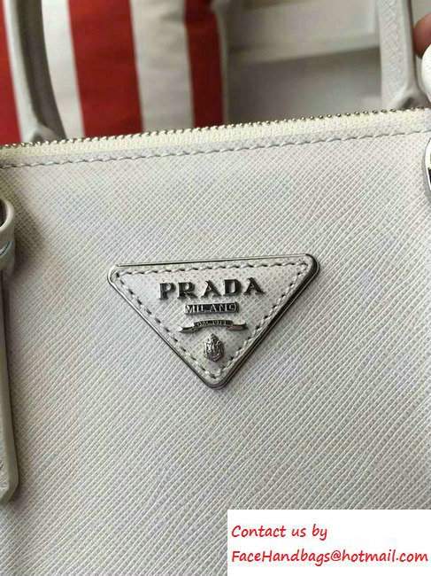 Prada Galleria Saffiano Leather Tote Bag 1BA863 Off White 2016