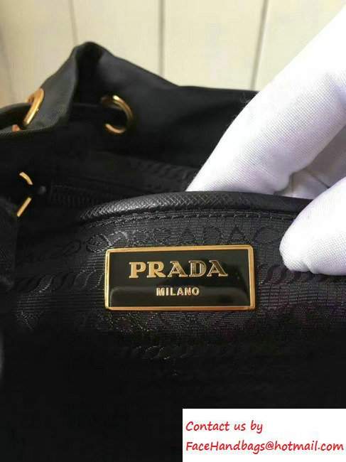 Prada Robot Motif Fabric Backpack Bag 1BZ677 Black/Yellow 2016