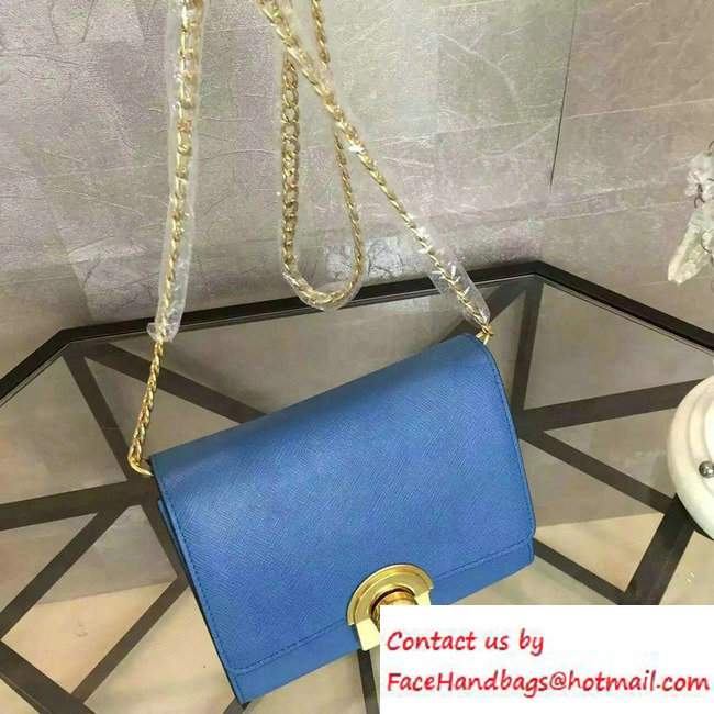 Prada Saffiano Leather Shoulder Bag 1BH007 Blue 2016