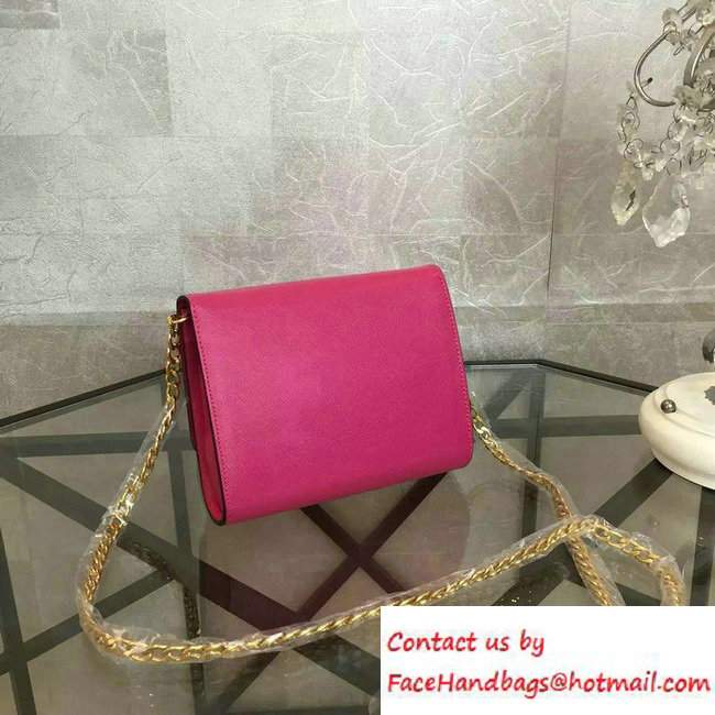 Prada Saffiano Leather Shoulder Bag 1BH007 Fushia 2016