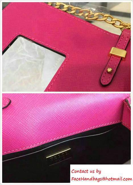 Prada Saffiano Leather Shoulder Bag 1BH007 Fushia 2016