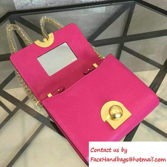 Prada Saffiano Leather Shoulder Bag 1BH007 Fushia 2016