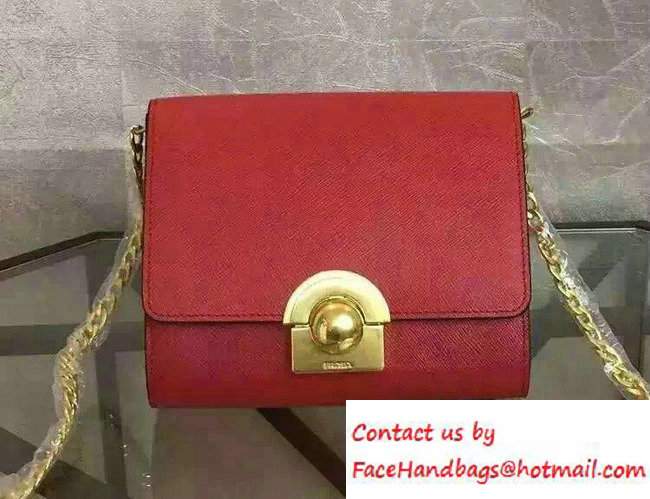 Prada Saffiano Leather Shoulder Bag 1BH007 Red 2016