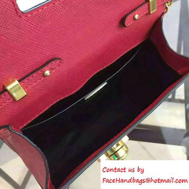 Prada Saffiano Leather Shoulder Bag 1BH007 Red 2016