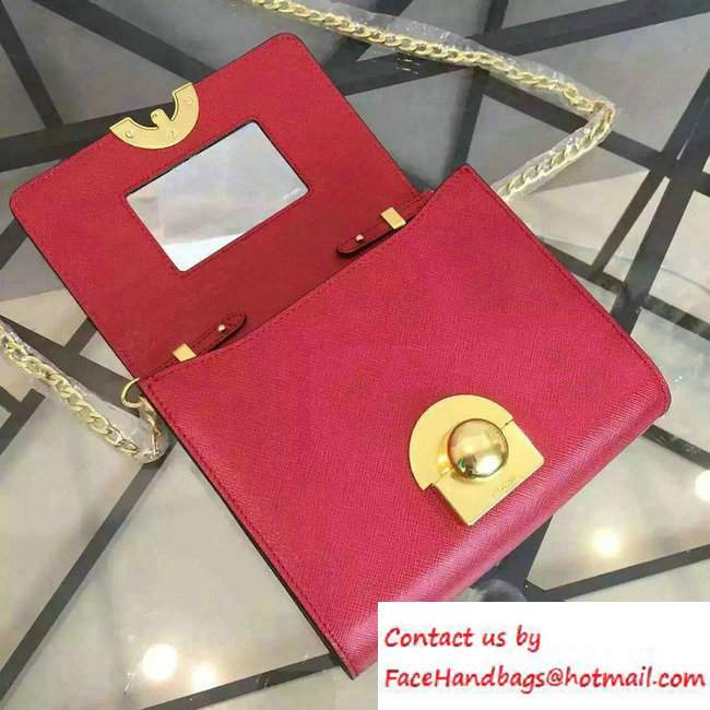 Prada Saffiano Leather Shoulder Bag 1BH007 Red 2016