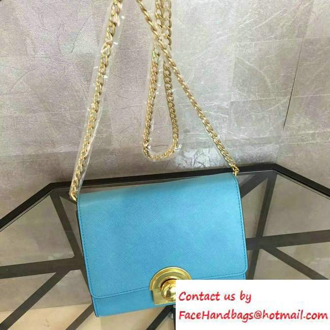 Prada Saffiano Leather Shoulder Bag 1BH007 Turquoise 2016