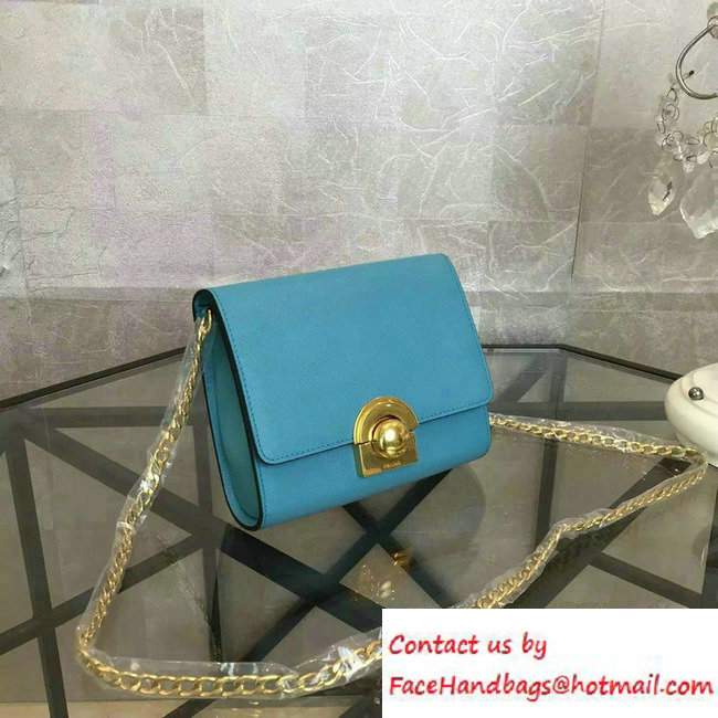 Prada Saffiano Leather Shoulder Bag 1BH007 Turquoise 2016