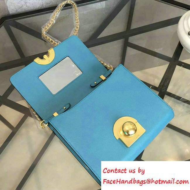 Prada Saffiano Leather Shoulder Bag 1BH007 Turquoise 2016