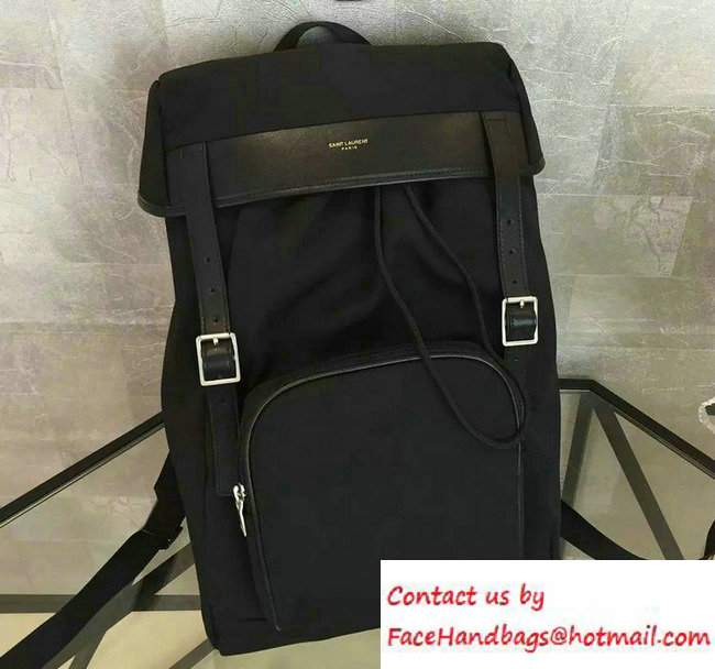 Saint Laurent Canvas Hunting Rucksack Backpack 342609 Black