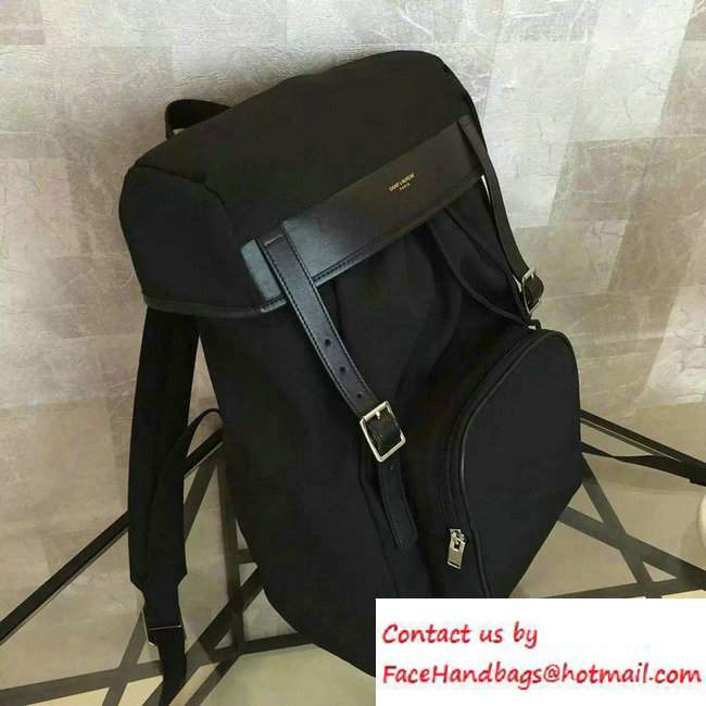 Saint Laurent Canvas Hunting Rucksack Backpack 342609 Black