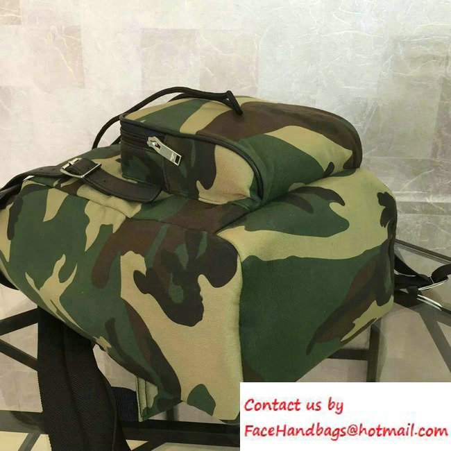 Saint Laurent Canvas Hunting Rucksack Backpack 342609 Camouflage