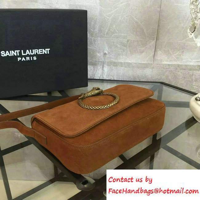 Saint Laurent Eddie Serpent Satchel Flap Front Bag In Vintage Leather 439666 Brown 2016