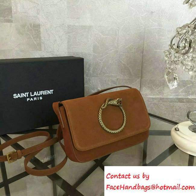 Saint Laurent Eddie Serpent Satchel Flap Front Bag In Vintage Leather 439666 Brown 2016