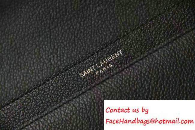 Saint Laurent Medium Sunset Monogram Flap Front Bag In Grained Leather 442906 Black 2016