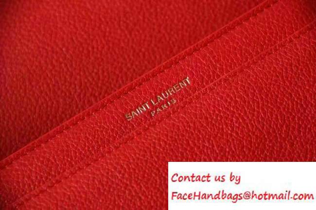 Saint Laurent Medium Sunset Monogram Flap Front Bag In Grained Leather 442906 Red 2016