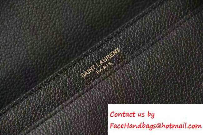 Saint Laurent Small Sunset Monogram Flap Front Bag In Grained Leather 441972 Black 2016