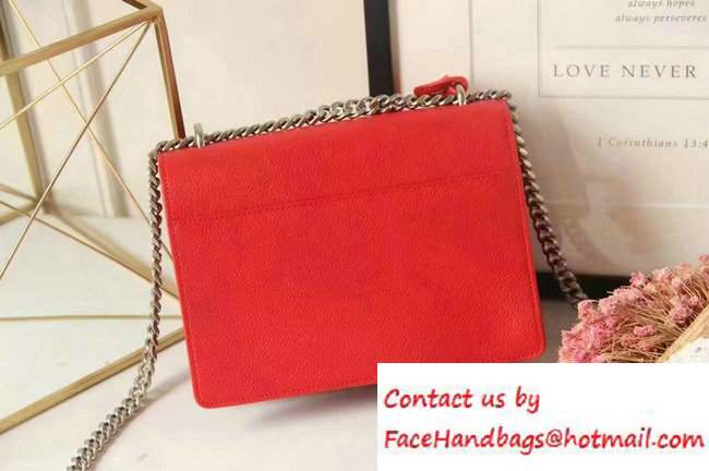 Saint Laurent Small Sunset Monogram Flap Front Bag In Grained Leather 441972 Red 2016