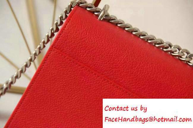 Saint Laurent Small Sunset Monogram Flap Front Bag In Grained Leather 441972 Red 2016