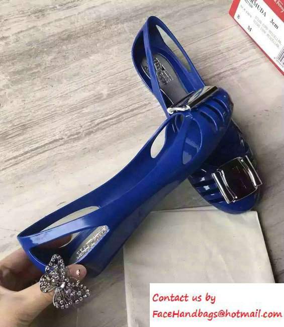 Salvatore Ferragamo Heel 3cm Bermuda Jelly Flats Blue