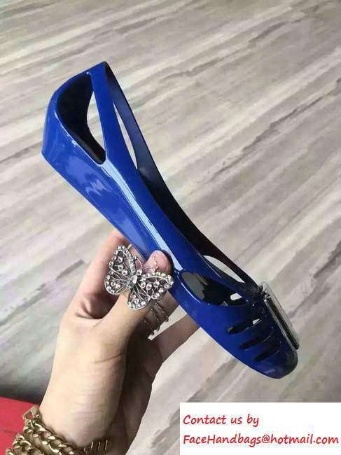 Salvatore Ferragamo Heel 3cm Bermuda Jelly Flats Blue