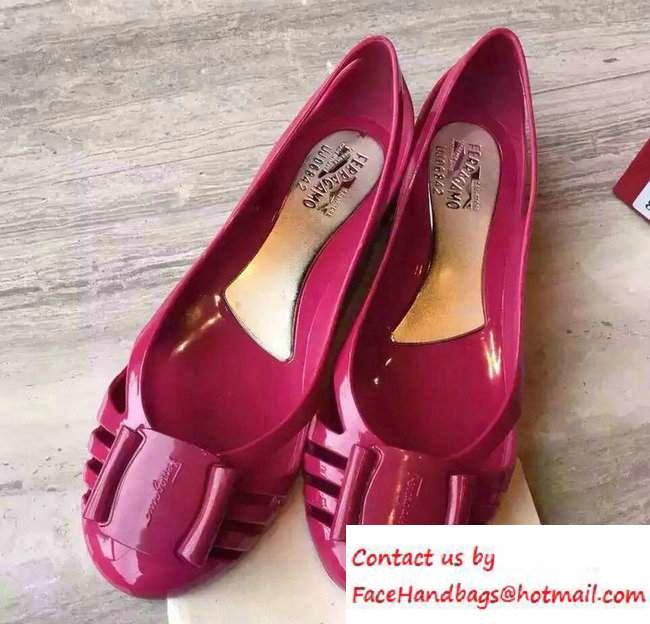 Salvatore Ferragamo Heel 3cm Bermuda Jelly Flats Fushia