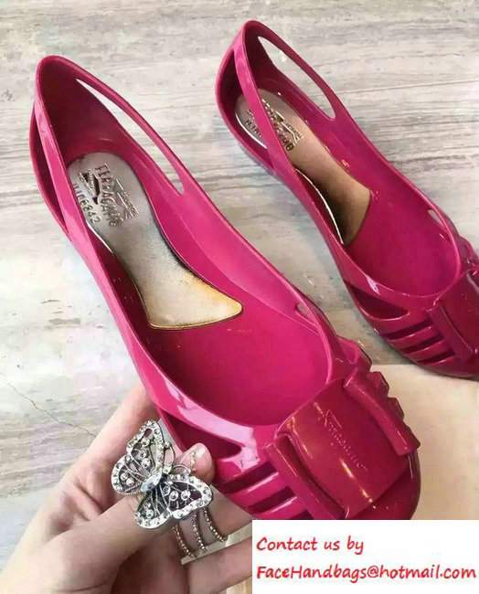 Salvatore Ferragamo Heel 3cm Bermuda Jelly Flats Fushia